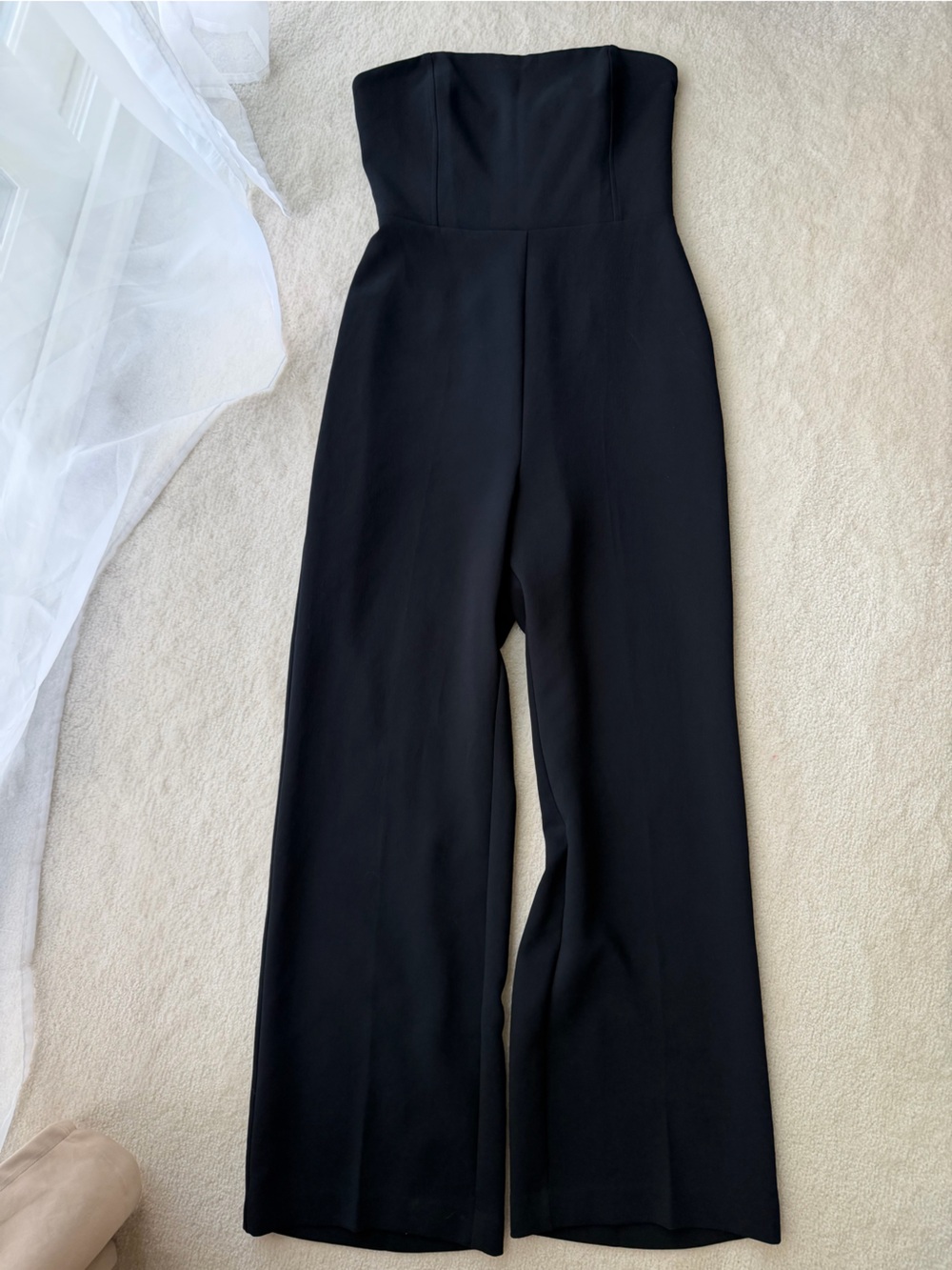 Wilfred Black Strapless Wide-Leg Jumpsuit